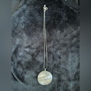 SILPADA Sterling Silver Large Round hammered wavy disc Necklace~#N1496